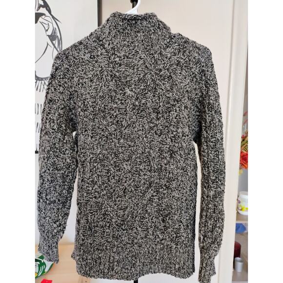 Small LL Bean Button Up Cable Knit Sweater. Preppy. Log cabin. Ocean. Lake. - Picture 9 of 16